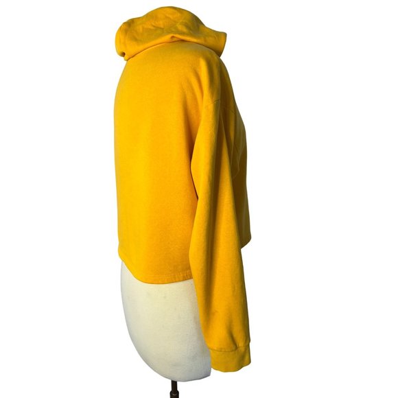 Divided H & M Hoodie Women's M Yellow Cropped Long Sleeve Stretch Solid flaw - Picture 5 of 13